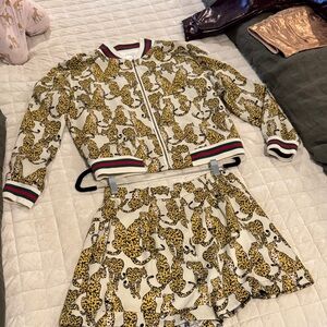 Lavender Brown Animal Print Jacket with Stripes